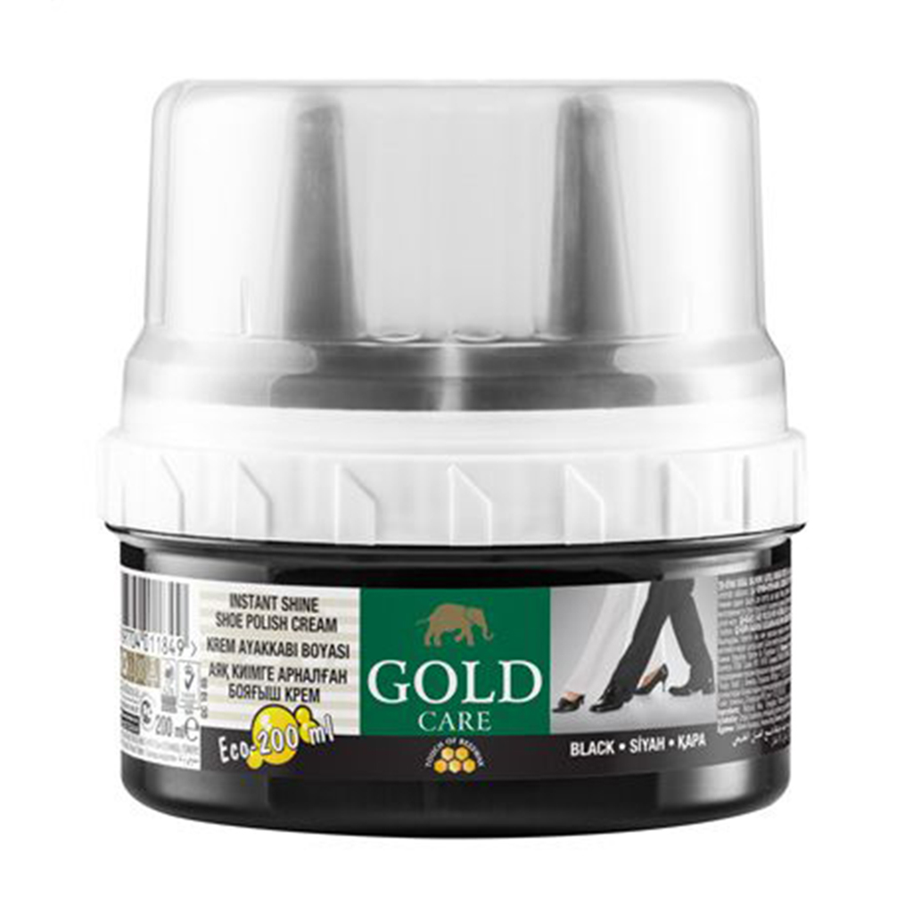 Крем-фарба для взуття Gold Care Instant Shine Shoe Polish Cream Чорний, 200 мл